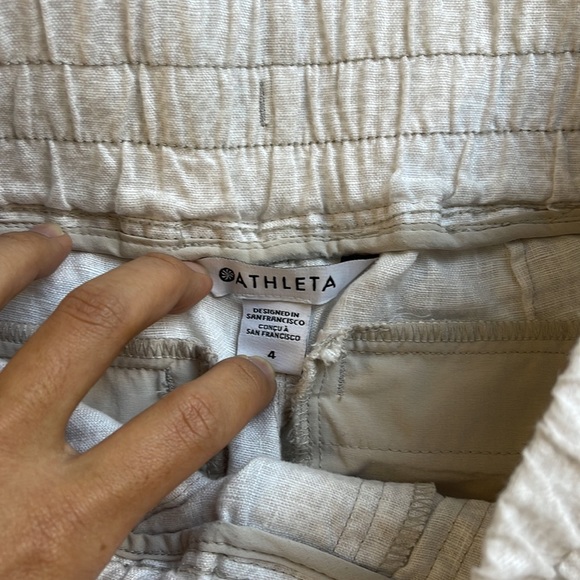 Athleta White Cabon Linen Leopard Print - Picture 3 of 5